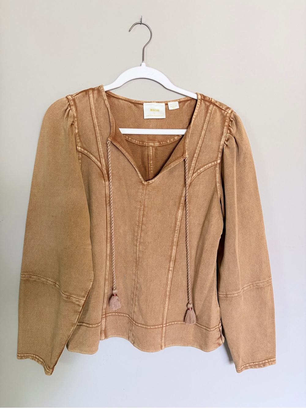 Gold Anthropologie Top with Tassels
